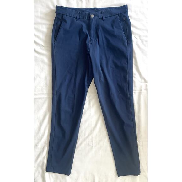 Lululemon Commission Slim Fit Flat Pants Mens 31 Performance Chino Stretch Blue - Picture 5 of 5